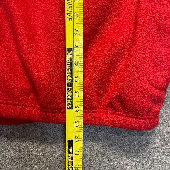 SIERRA PACIFIC Fleece Vest Women's Size 2XL Red Mock Neck Zip Up Plaid Patches - Picture 11 of 16